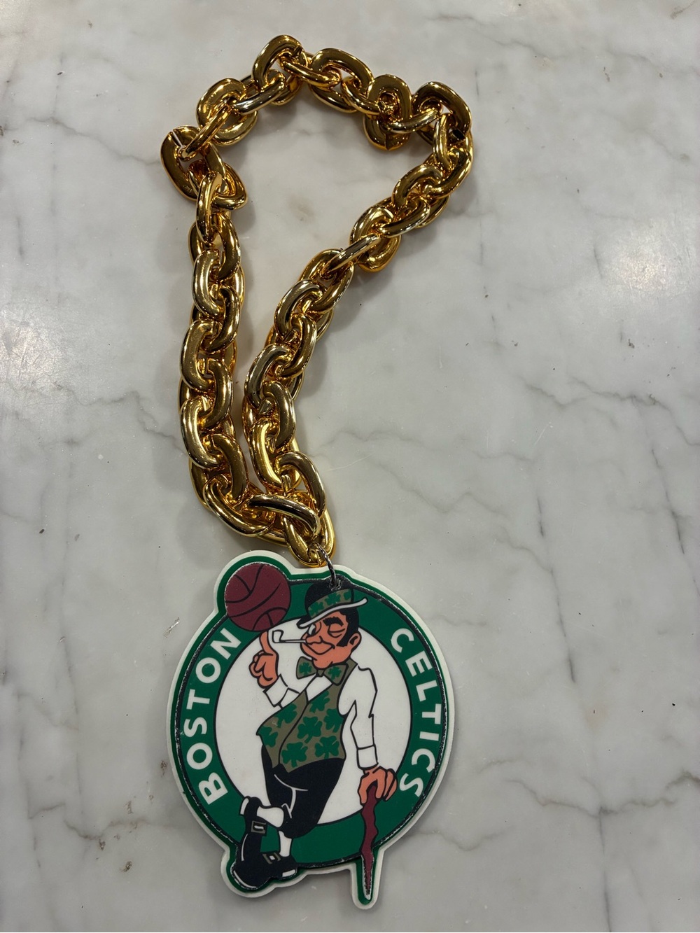 NBA Boston Celtics GOLD Fan Chain Big Necklace Foam